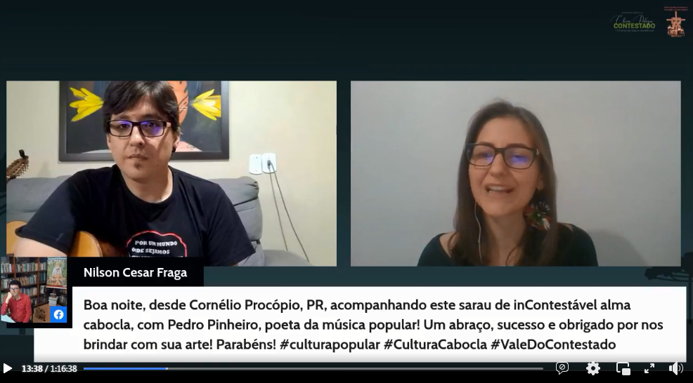 O trovador de São Miguel do Oeste, professor de história e instrutor de violão popular, Pedro Pinheiro, cantou músicas que fazem referência aos cenários, histórias e personagens do Contestado.