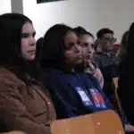 Estudantes assistem a uma sessão da 2ª Mostra Chica Pelega em Timbó Grande