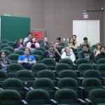 Plateia no auditório do IFC durante a Mostra Chica Pelega em Videira