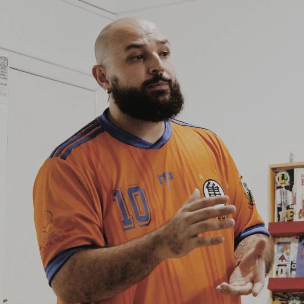 Arthur Peixer, mediador de debate na Mostra Chica Pelega em Videira (2024)